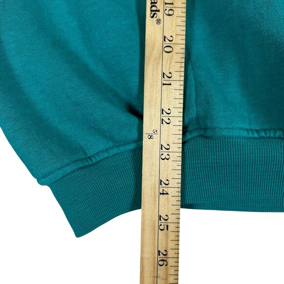 Vintage Nordstrom Lingerie Teal Mock Neck Sweatshirt L | Embroidered Crest Korea - Picture 13 of 13
